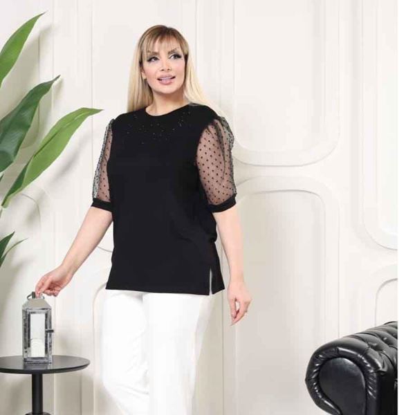 Picture of CURVY GIRL TOP FLORAL EMBROIDERY